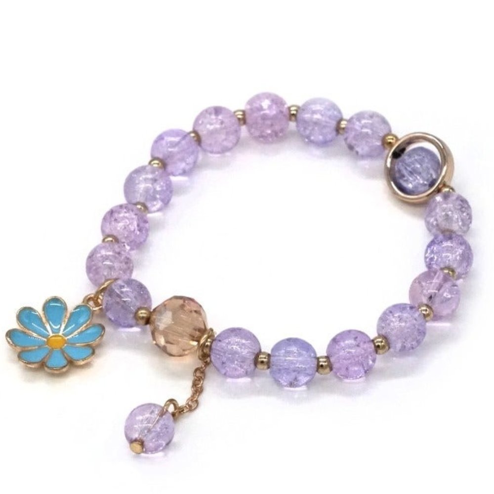Bracelet with glass beads and charm. OS. - Picture 1 of 1